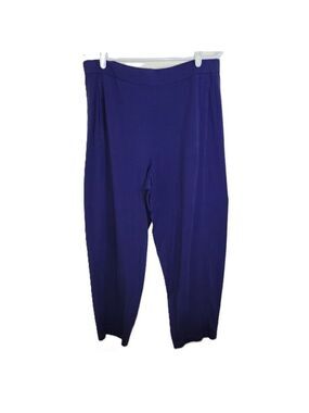 Eileen Fisher Organic Cotton Ankle Lantern Pants Purple Women's Size L